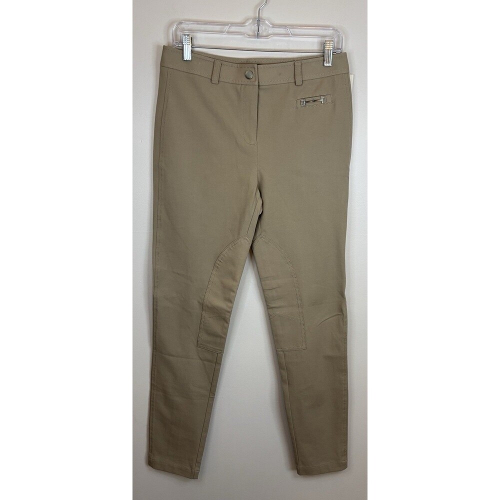 WORTH Tan Riding Pants Equestrian Slim Leg Stretch Women 6 Knee Patches Breeches